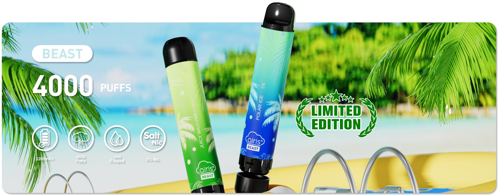 Airis Beast Disposable Vape Banner - Unleash Intense Flavor with Leading Vape Brand