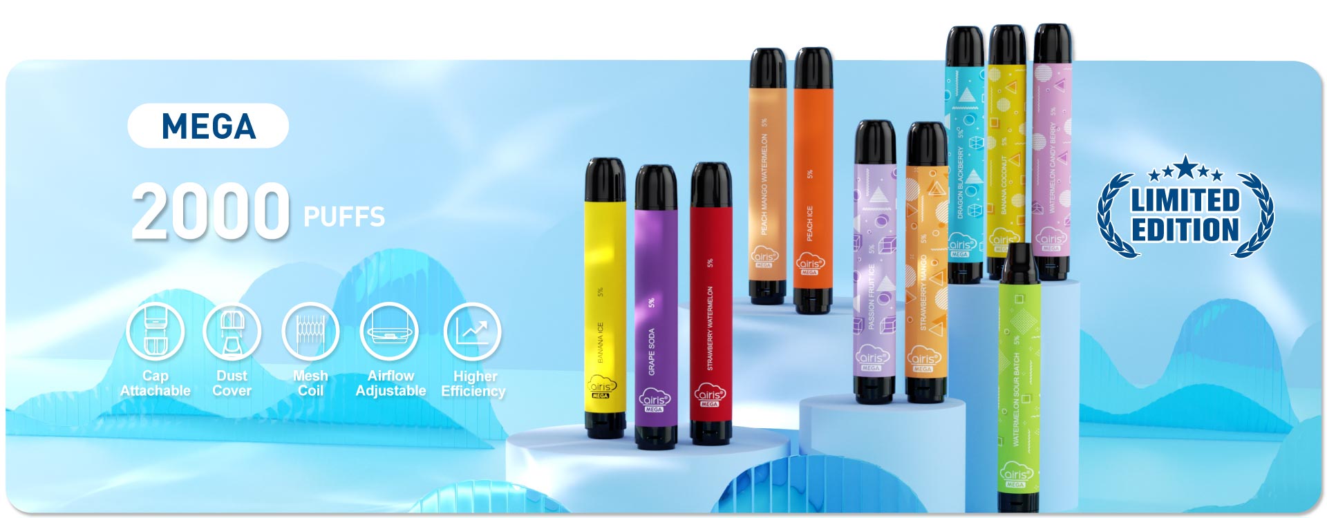 Airis Mega Disposable Vape Banner - Discover Premium Quality and Performance